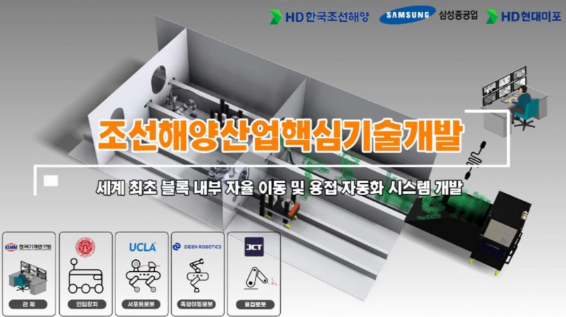 세계 최초 조선환경 다족 용접 로봇을 이용한 선체 블록 제작 기술 개발 시작